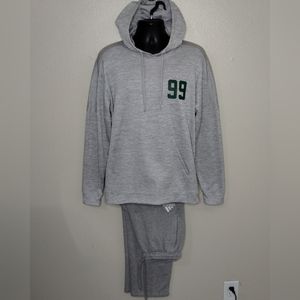 Adidas Men's Large Tracksuit Hoodie & Sweatpants Sweatsuit Climawarm 3 Stripe